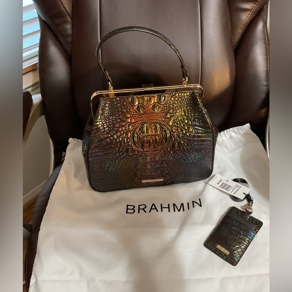 NWT Brahmin Iridescent Black Pearl Satchel